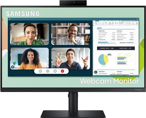 Samsung LS24A400VEUXEN  24" SA400 FullHD 1080p Monitor With Built In Webcam and Speakers