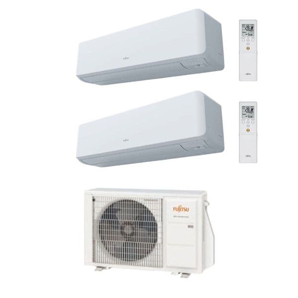 Fujitsu Air Conditioning AOYG14KBTA2 Heat Pump 2 x ASYG09KGTB 2.5Kw/9000Btu Wall A++ 240V~50Hz