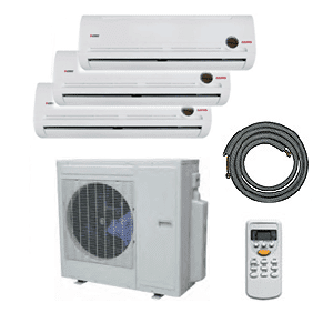 KMS Air Conditioning Multi 3 x 2.5kW Wall Mounted System KMS3MIO/X1CM Inverter Heat Pump 8.4 kW / 27000 Btu 240V~50Hz
