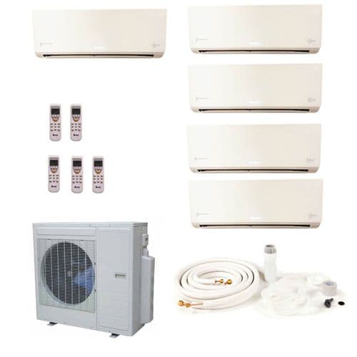 KMS Air Conditioning Multi 5 x 2.5kW Wall Mounted System KMS-5MIO/X1CM Inverter Heat Pump 12.5 kW / 43000 Btu 240V~50Hz