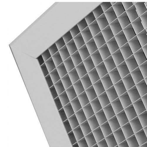 Metal Egg Crate Grille 595mm x 595mm White Finish With Removable Filter For Return Air / Exhaust