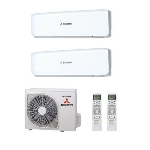 Mitsubishi Heavy Industries Air Conditioning SCM40ZS-S Multi 2 x SRK25ZS-S Wall Mount A 240V~50Hz